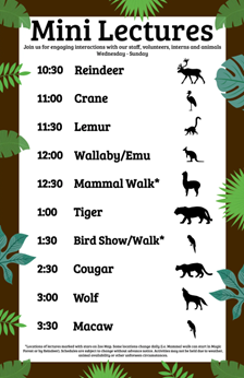 Cougar Mountain zoo mini lectures